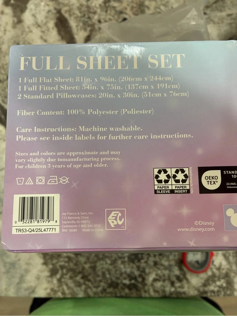 Disney Frozen Full Sheet Set in Light Blue with Character Accents